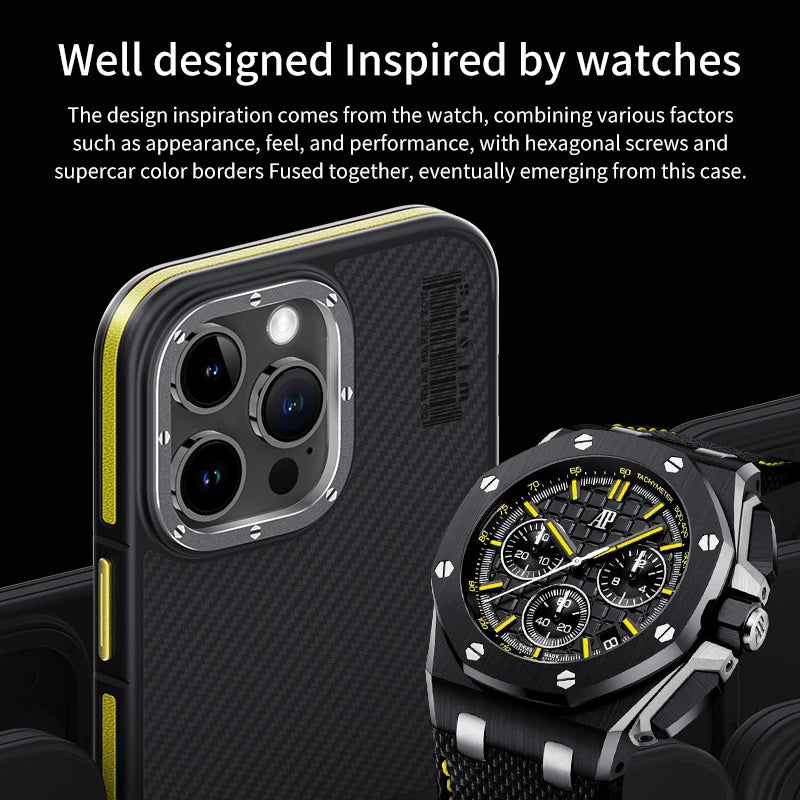 Aramid Fiber Magnetic Case for iPhone 15 Pro - Military-Grade Protection Tidesmit