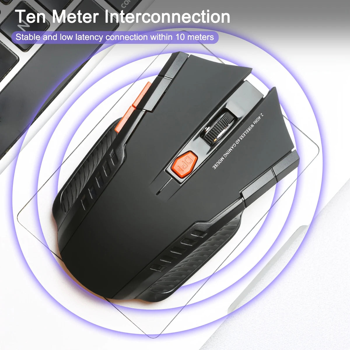 2.4G Wireless Mouse for Laptop Gamer Ergonomic Computer Mouse Wireless with USB Receiver 1600DPI 6 Buttons Portable Optical Mice