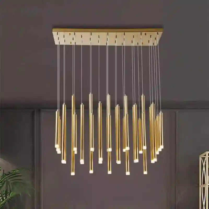 Crystal Stair LED Ring Light | Modern Dimmable Hanging Chandelier Tidesmit