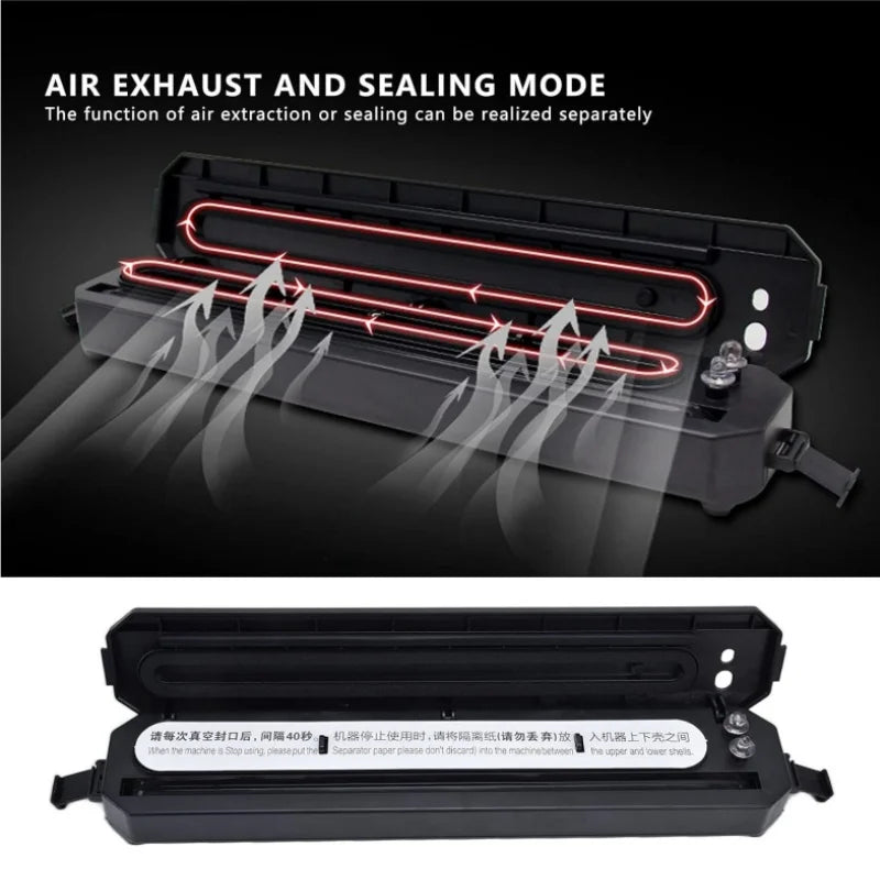 2 In 1 Food Vacuum Sealer Dry Wet Packaging Machine Automatic Air Sealing Mini Compact For Food Storage Saver Kitchen Tool