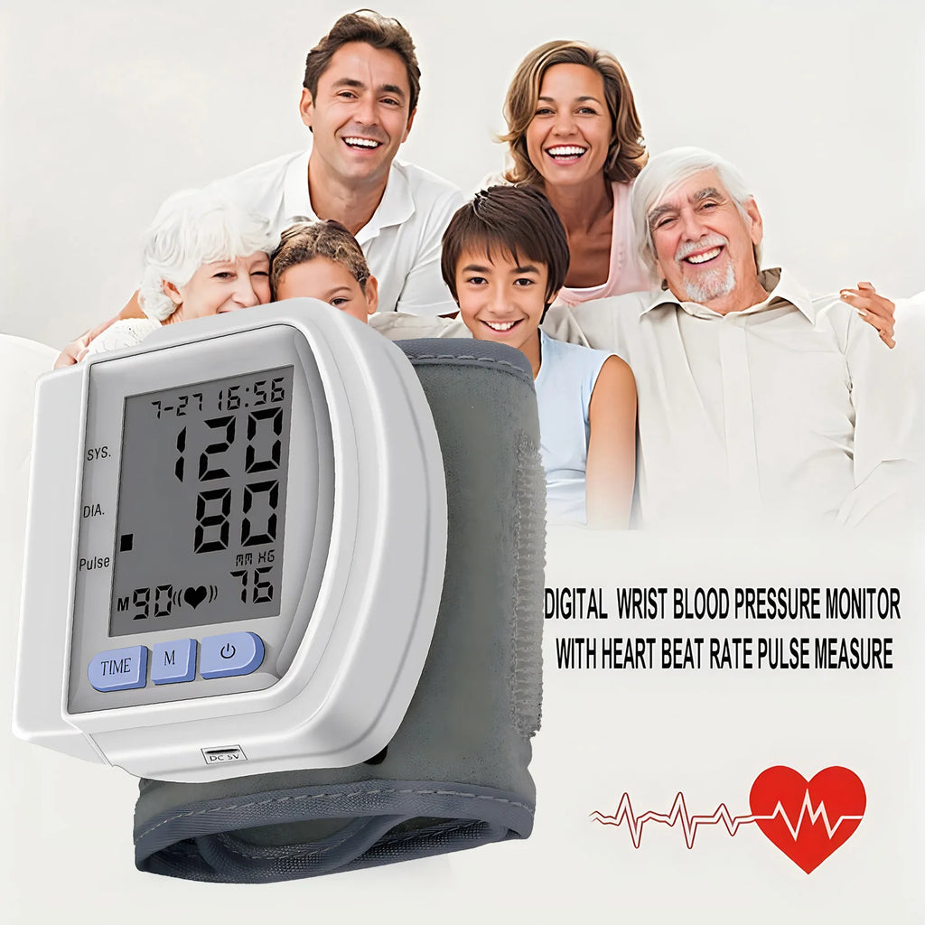 Medical Digital LCD Wrist Automatic Blood Pressure Monitor sphygmomanometer PR Heart Beat Rate Pulse Mete Tonometer Health Care