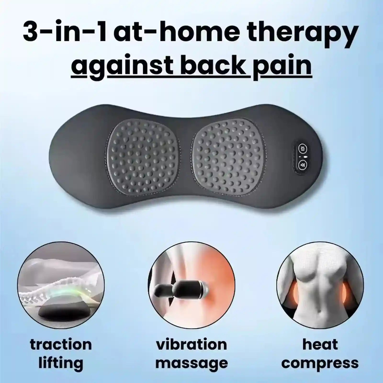 Back Massager with Heat and Vibration for Pain Relief - Tidesmit Relaxation Treatment Tidesmit