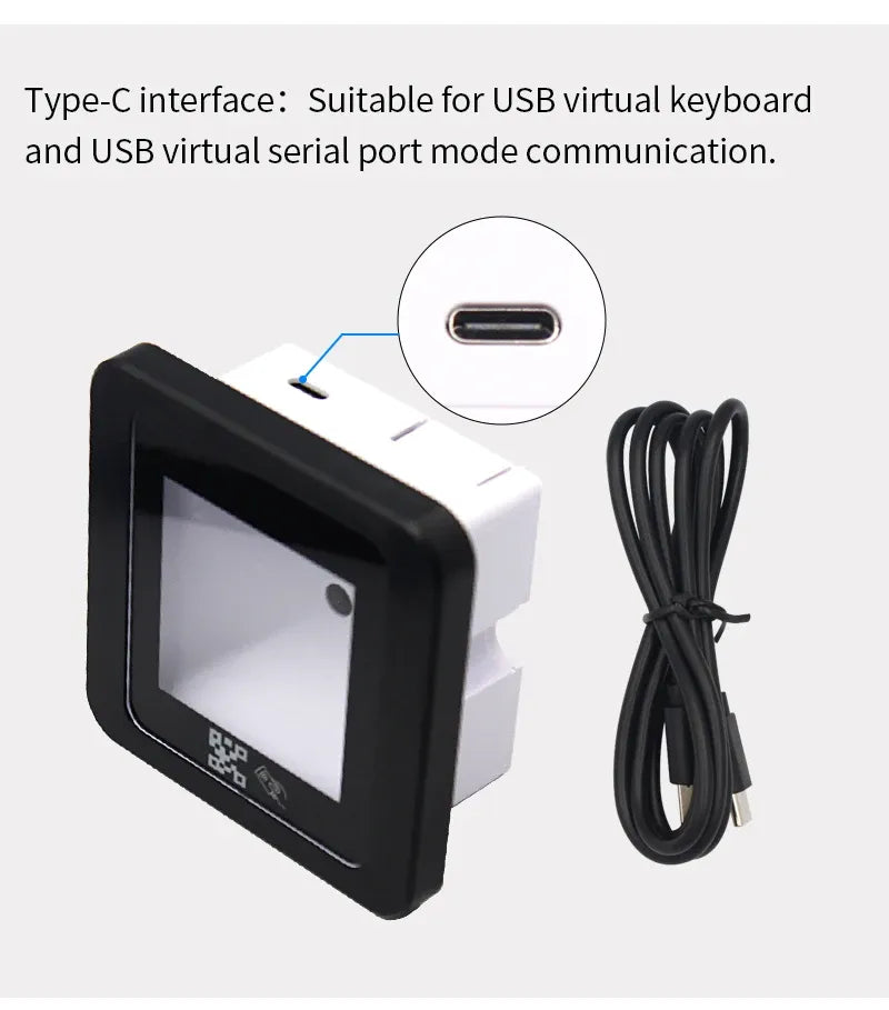 DC 12V RFID Embedded Barcode 2D QR Code Reader Access Control Reader Wegand USB RS232 RS485 Interface QR Scanner 2D Box