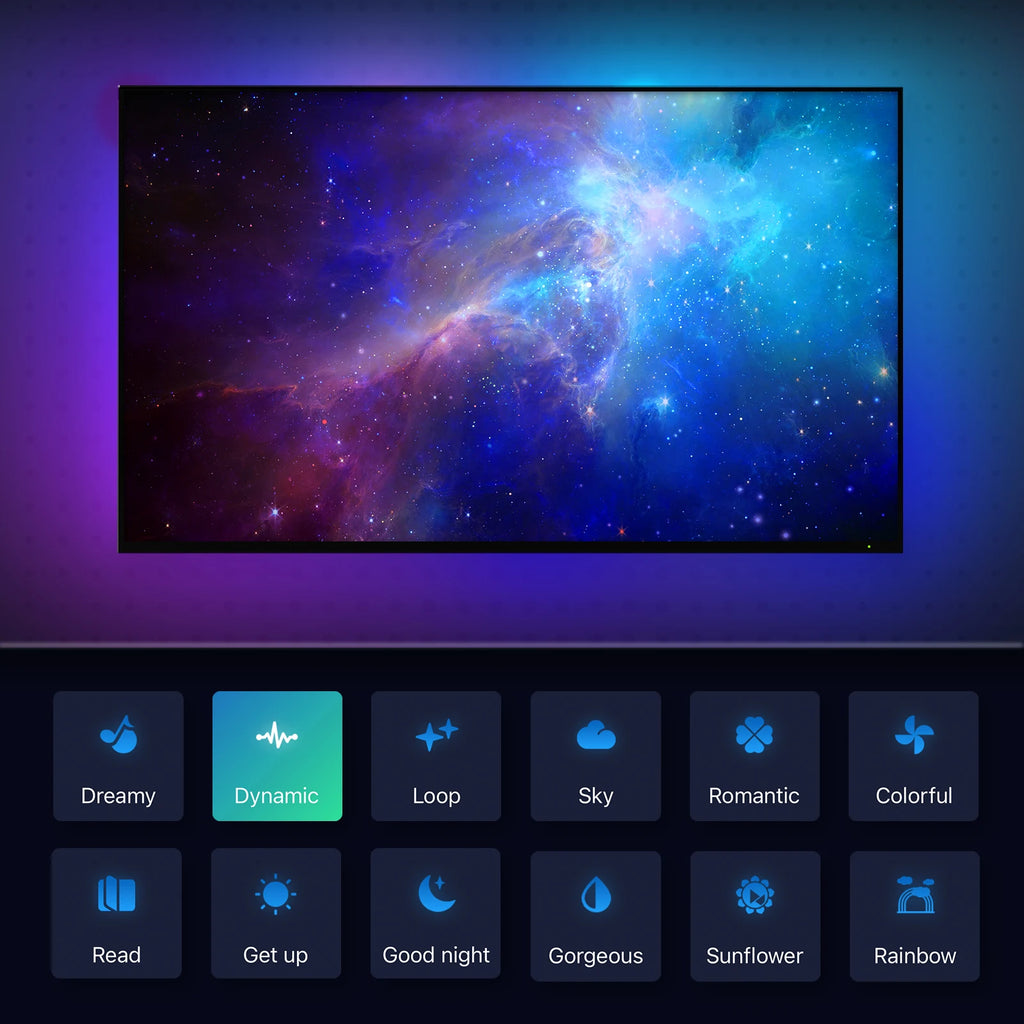 MOES Wifi Smart Ambient Lighting TV Backlight HDMI 2.0 Device Sync Box Led Strip Lights Kit Alexa Voice Google Assistant Control
