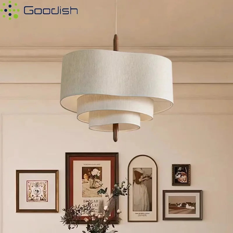 Wabi Sabi Fabric LED Pendant Light 58cm - Adjustable Ambient Lighting Tidesmit