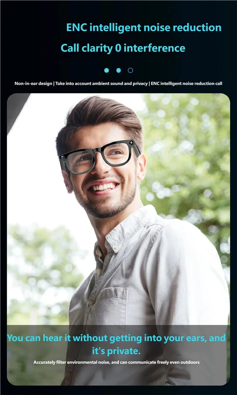 Smart Glasses with AI Voice Translation & Video Recording - Tidesmit Tidesmit