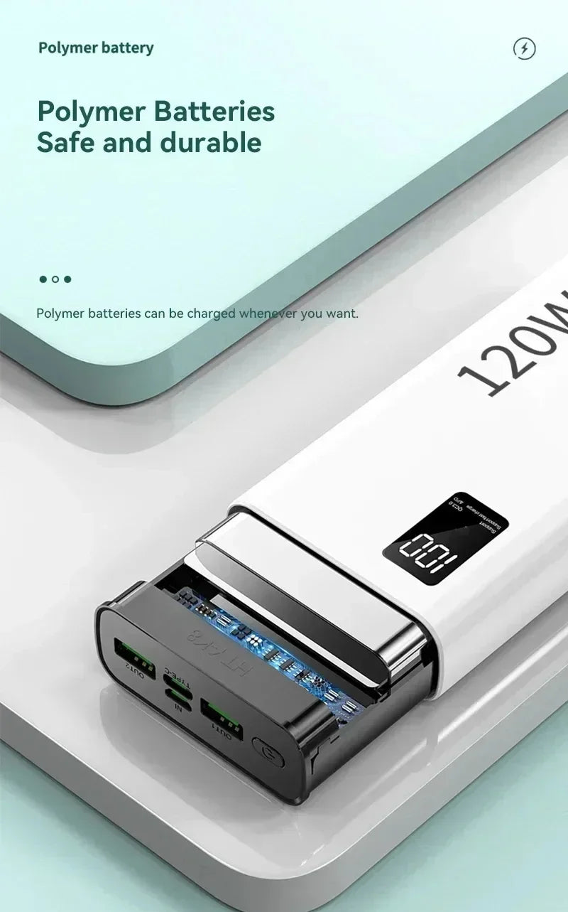 120W Fast Charging Power Bank 200000mAh | High Capacity Travel Battery Tidesmit