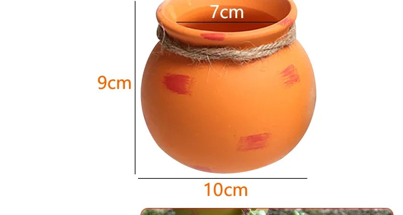 Orange ceramic hanging planter dimensions: 10cm height, 7cm top width