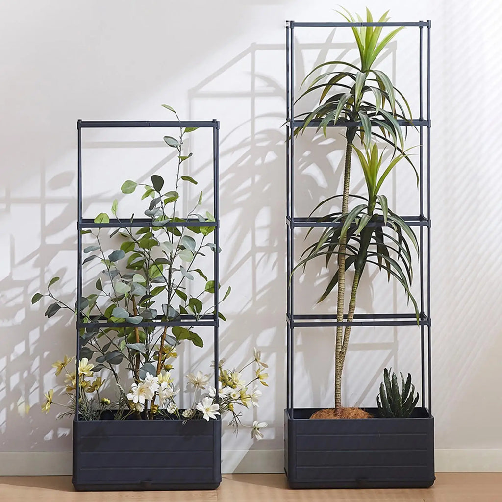 Planter Box with Trellis Plant Pot Vertical Gardening Self Watering Tomato