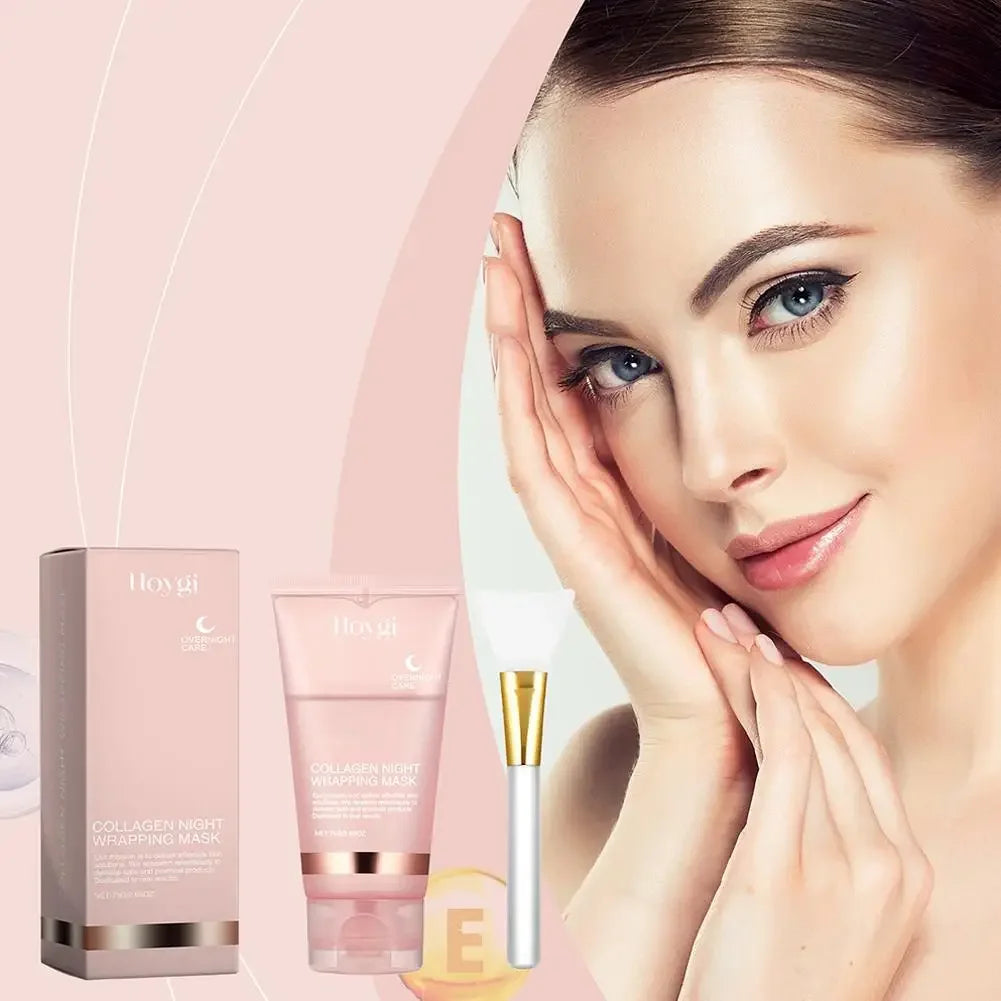 Tidesmit Collagen Overnight Wrapping Peel Off Mask texture close-up showing deep hydration for Korean night skincare
