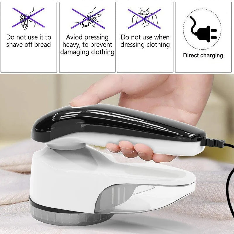 Tidesmit Zai Xiao electric fabric shaver for clothes with portable lint remover blade, side angle view.