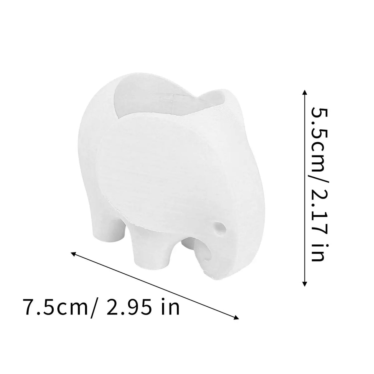 White ceramic elephant-shaped succulent flower pot, 7.5cm size