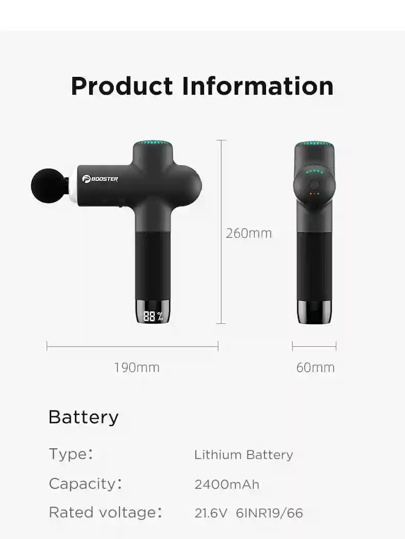 Percussive Therapy Massage Gun | Portable Deep Tissue Device 4000mAh Fascia Gun Tidesmit