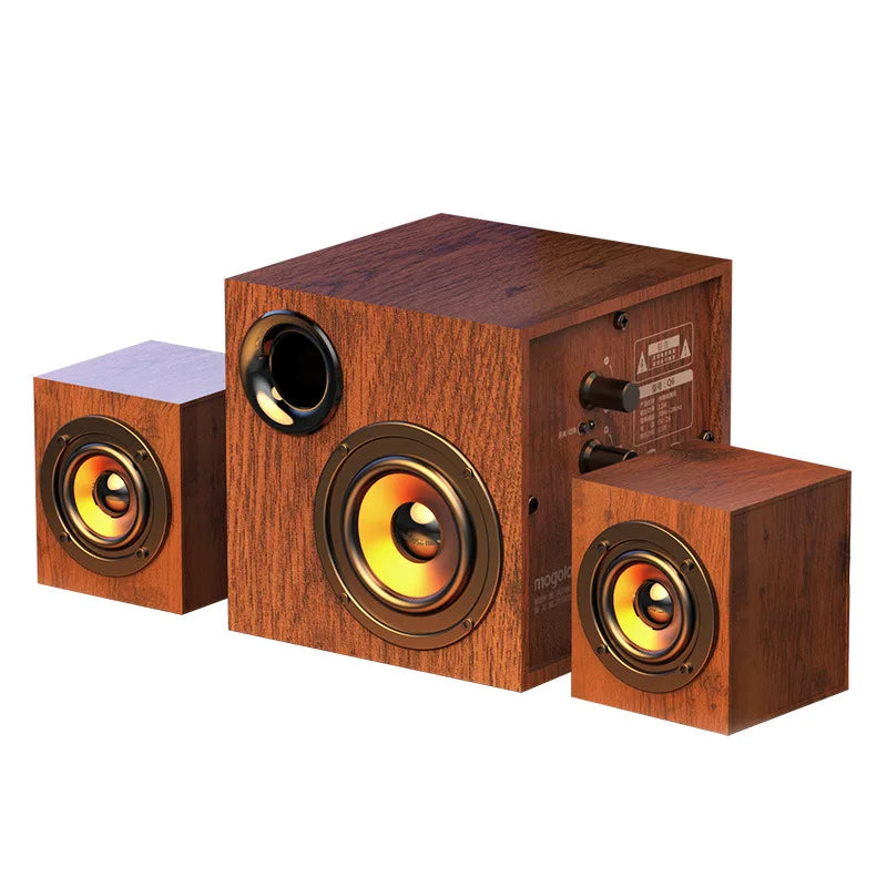 Portable Bluetooth Speaker - Wooden Desktop Audio with Deep Bass Tidesmit