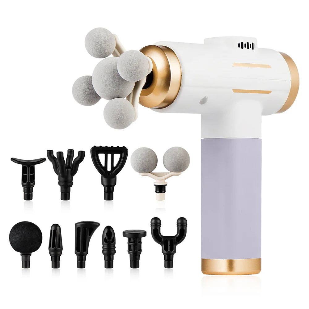 Fascia Massage Gun 99 Speed Deep Tissue Muscle Relief Device Relaxation Treatment WHITE Tidesmit