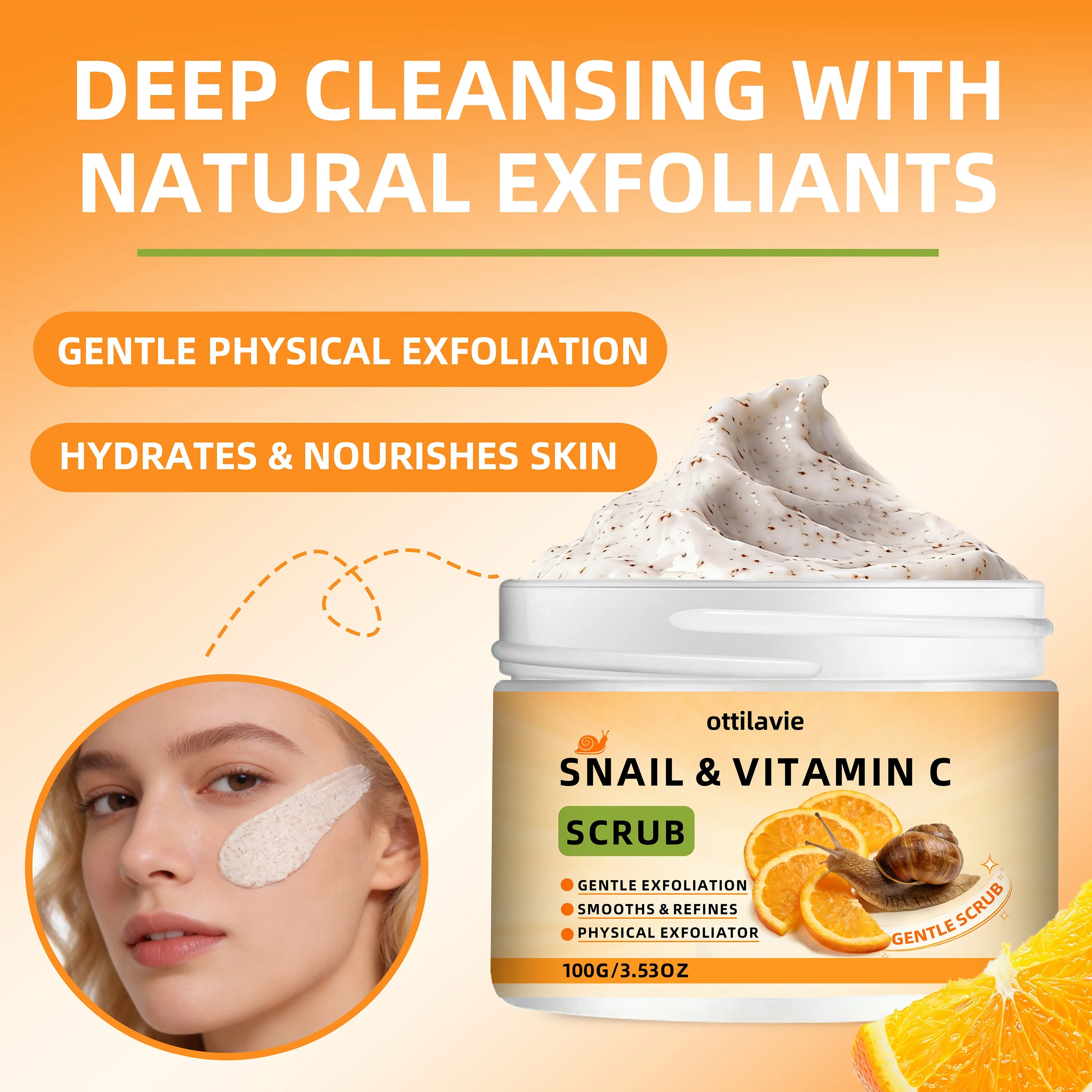 Snail Vitamin C Face & Body Scrub - Gentle Exfoliating Treatment Scrubs Treatments Tidesmit