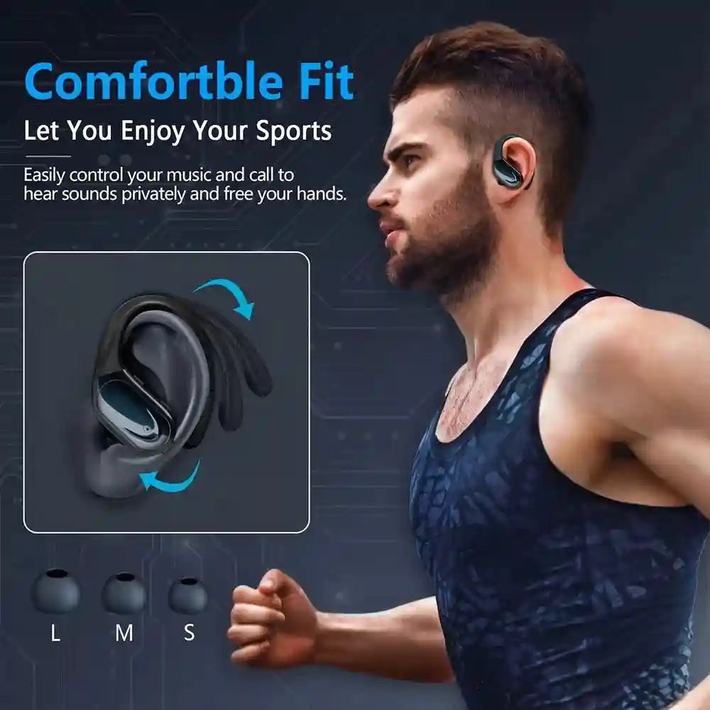 Wireless Sport Earbuds with Active Noise Cancellation - 75H Battery Black Tidesmit