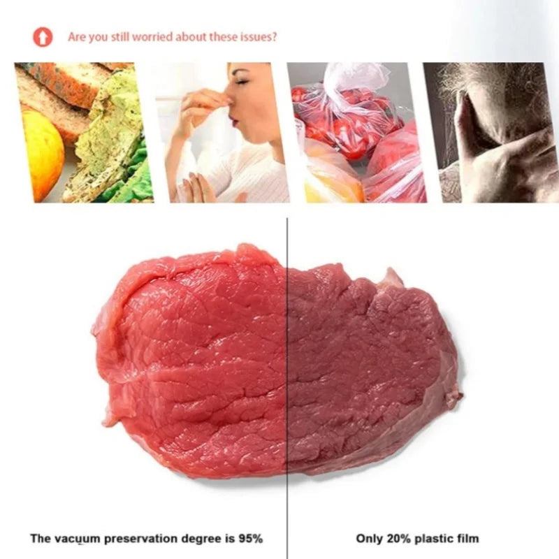 2 In 1 Food Vacuum Sealer Dry Wet Packaging Machine Automatic Air Sealing Mini Compact For Food Storage Saver Kitchen Tool