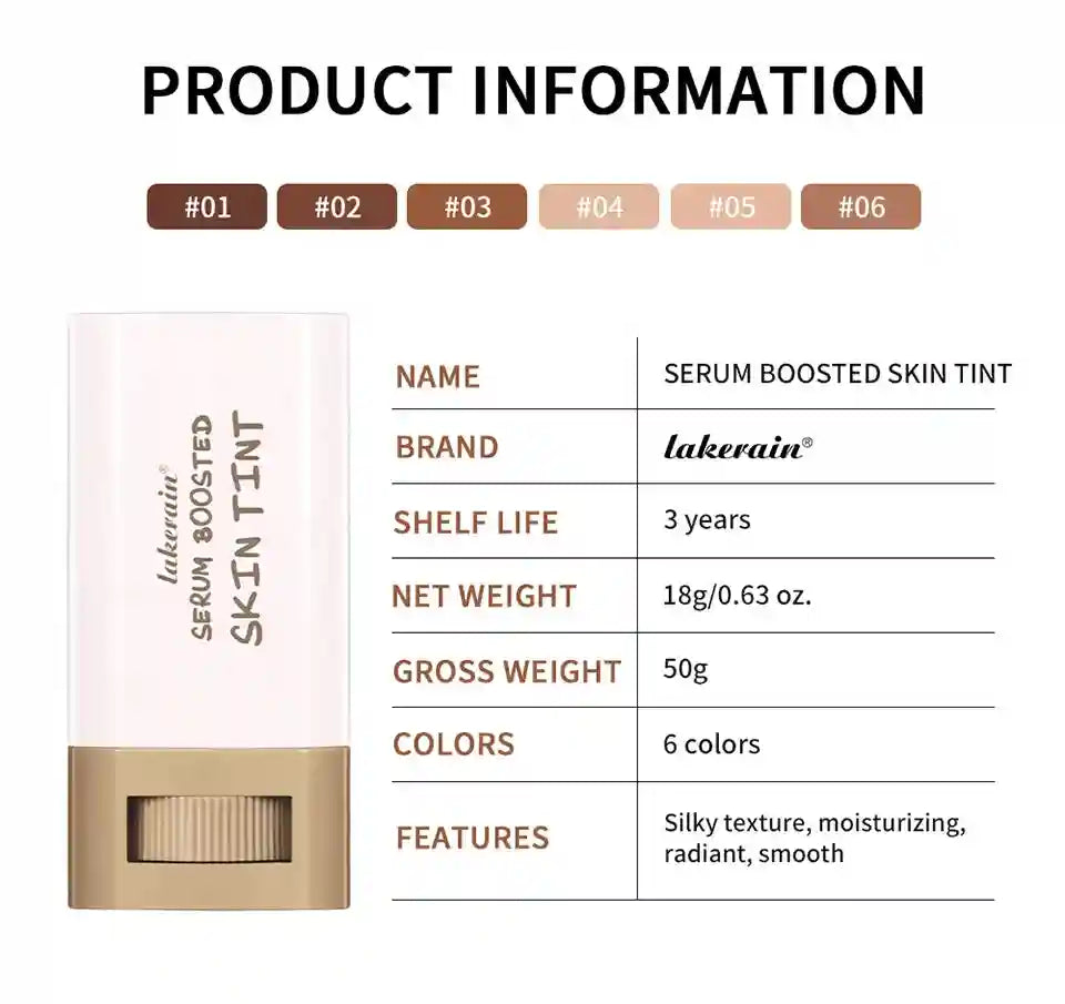Tidesmit foundation stick serum boosted skin tint balm showing smooth texture and moisturizing finish for face makeup