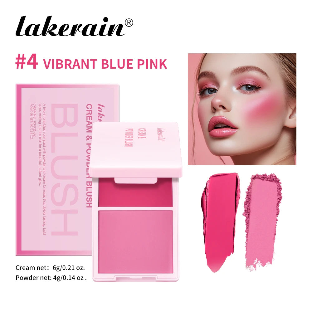 Tidesmit cream and powder blush palette shade swatch featuring long-lasting pigmented peach and pink makeup textures