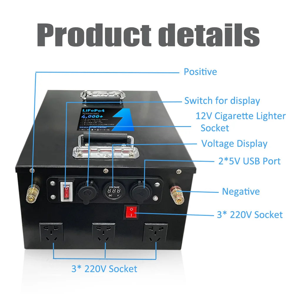 Portable Solar Generator 500W Pure Sine Wave Power Station by Tidesmit Tidesmit