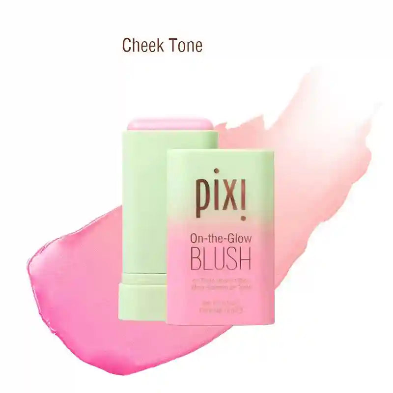 Tidesmit Pixi On-the-Glow cream blush stick in juicy ruby shade for buildable hydrating face makeup application