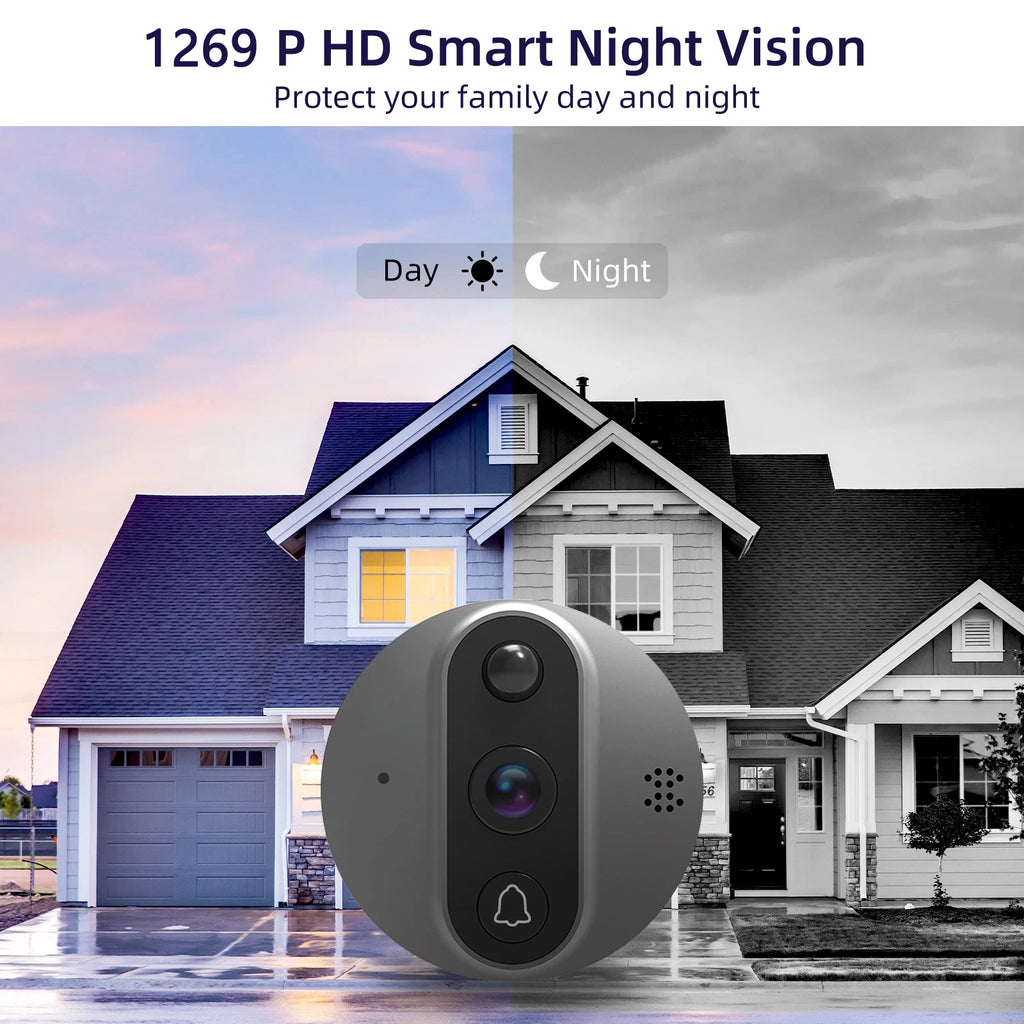 4.3'' IPS Screen Smart life/Tuya APP 2.4G 3MP Wireless wifi Video Intercom Doorbell eye PIR High-definition Visual Monitoring
