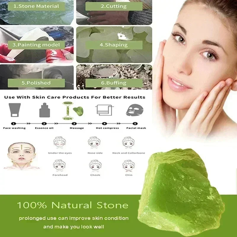 Jade Roller and Gua Sha Set | Natural Stone Facial Lifting Massage Tool Body Shaping Massage Equipment Tidesmit