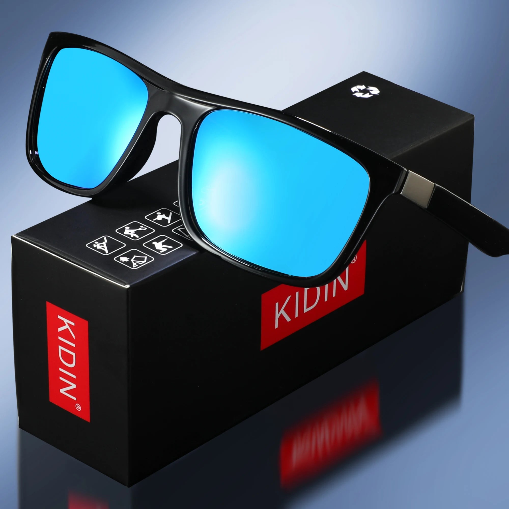 Polarized Square Sunglasses - Retro UV400 Driving Eyewear for Clarity Blue Tidesmit