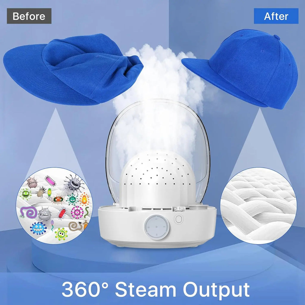 Tidesmit automatic cap care machine restoring hat shape using steam and hot cold wind settings for laundry care