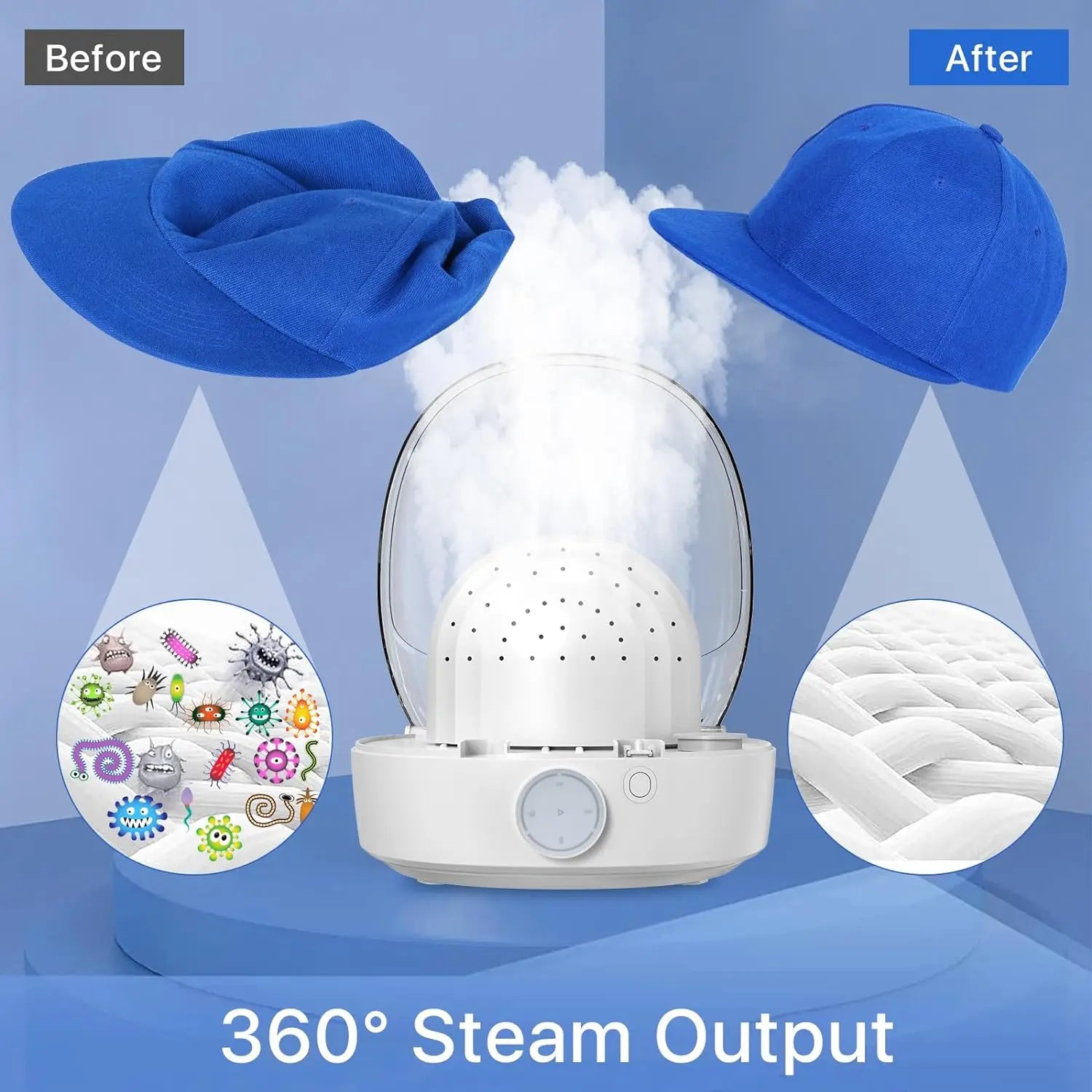 Tidesmit automatic cap care machine restoring hat shape using steam and hot cold wind settings for laundry care