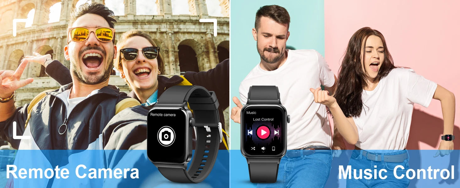 T50 1.85" Ultra Thin Smartwatch (Answer/Make Call), IP68 Waterproof Fitness Tracker, 100+Sport Modes, Heart Rate/Sleep Monito.