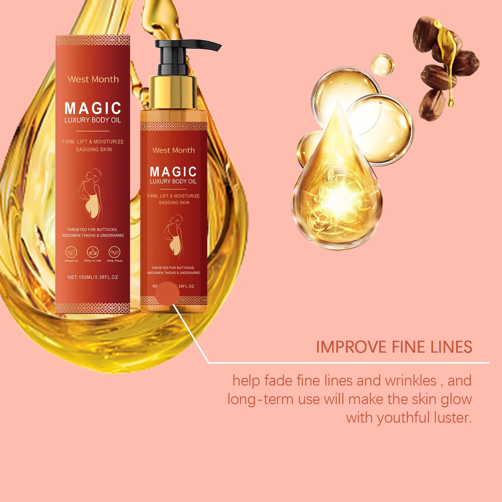 Magic Luxury Body Tightening Oil Deeply Moisturizing Dry Skin Sagging Skin Thighs Rejuvenating Repairing Soften Nourishing Oil