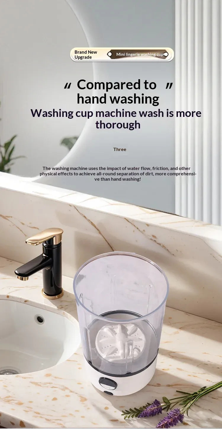 HOMEFISH Mini Portable LED Washing Machine 2000mAh