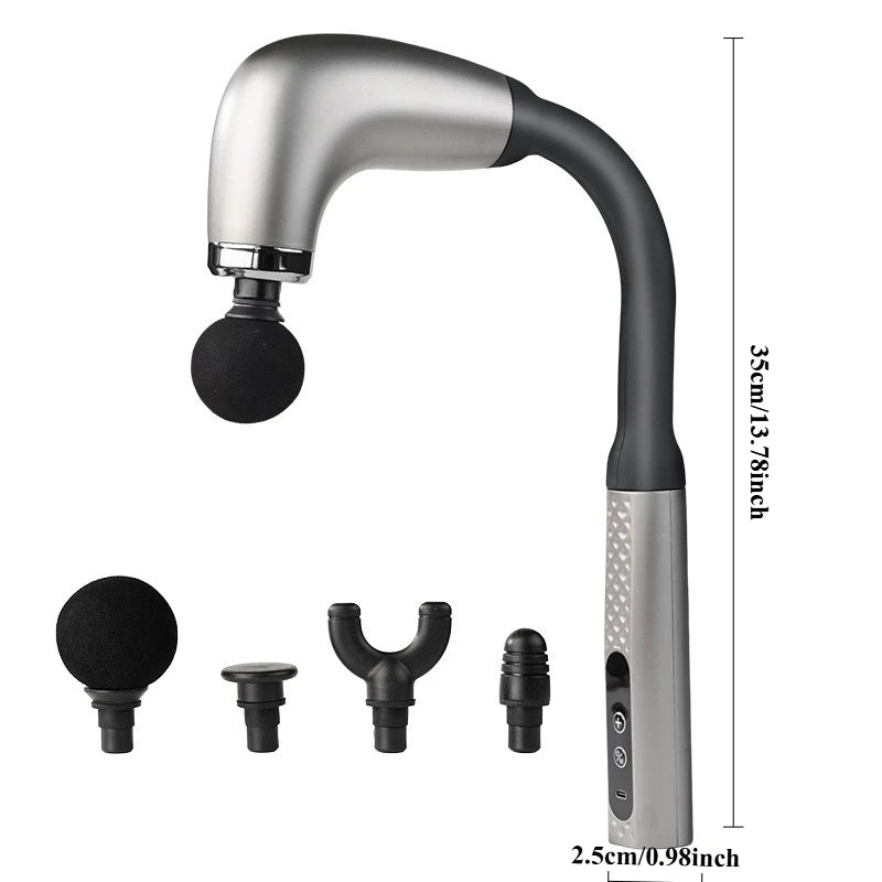 Electric Massage Gun for Muscle Recovery - Silent Percussive Tool Fascia Gun Silver Tidesmit