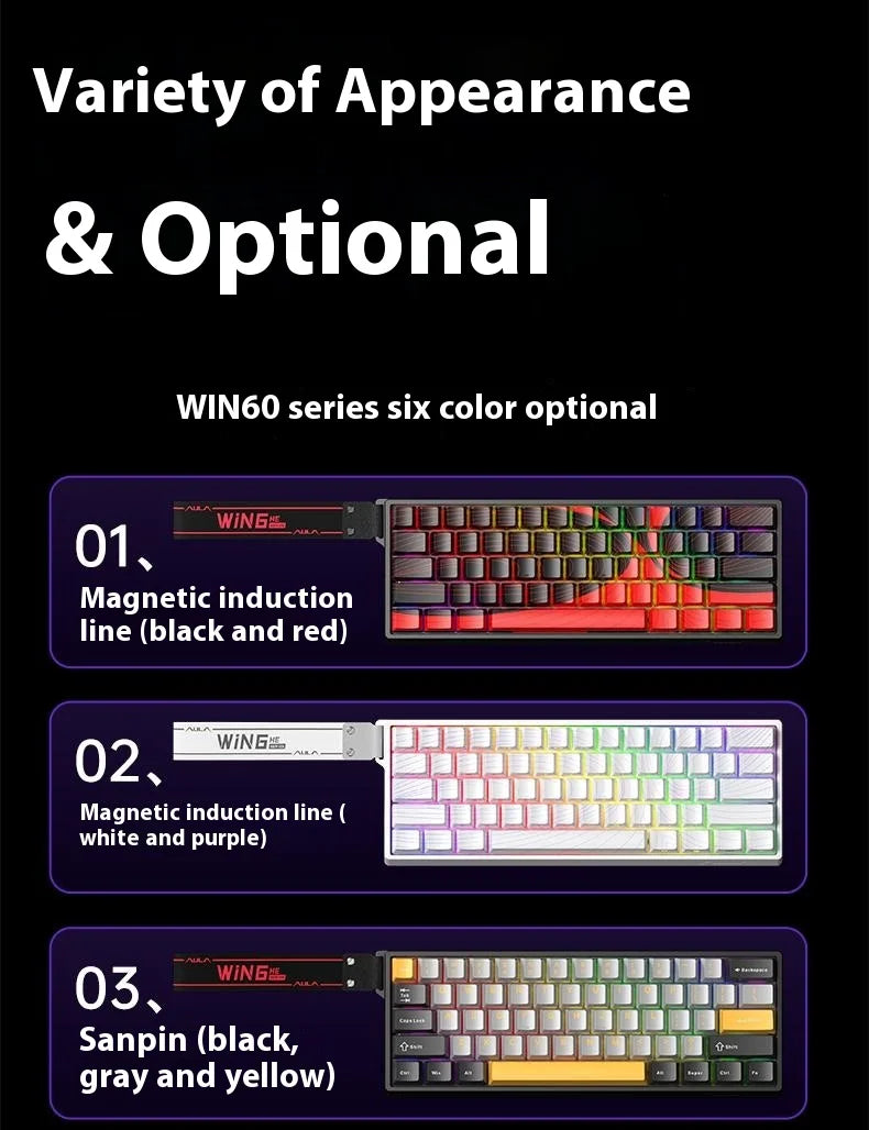 AULA WIN60 WIN68 HE Magnetic Wired Keyboards Esports Rapid Trigger 8K Return RGB Hotswap Mechanical Keyboard for Pc Gamer Gifts