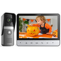 TMEZON V20 4-Wire Connected Video Intercom Kit with 7 Inch Colour Screen, Video Door Phone for a Family, Street Turntable, Camera Doorbell