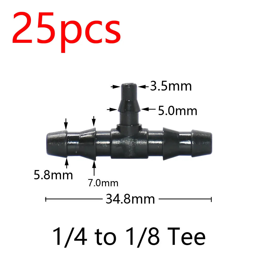 Garden Hose Connectors Barbed Tee Elbow Cross End Plug Coupling WDrip Irrigation System Atering Fitting For 3/5 4/7mm Hsse 2027