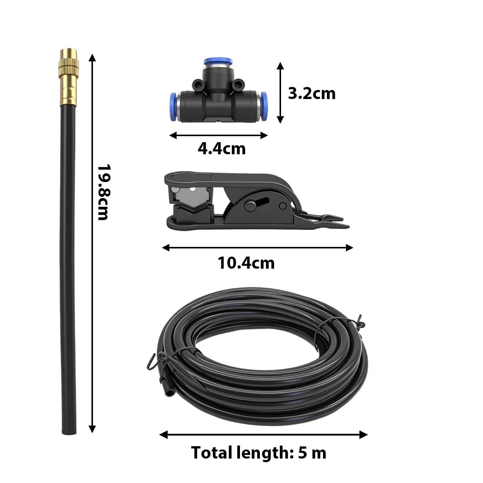 🌿 5M DIY Drip Irrigation System Kit | 360° Adjustable Brass Misting Spray Nozzle | Automatic Garden Watering Set for Vegetable Plot, Pot Plant, Greenhouse