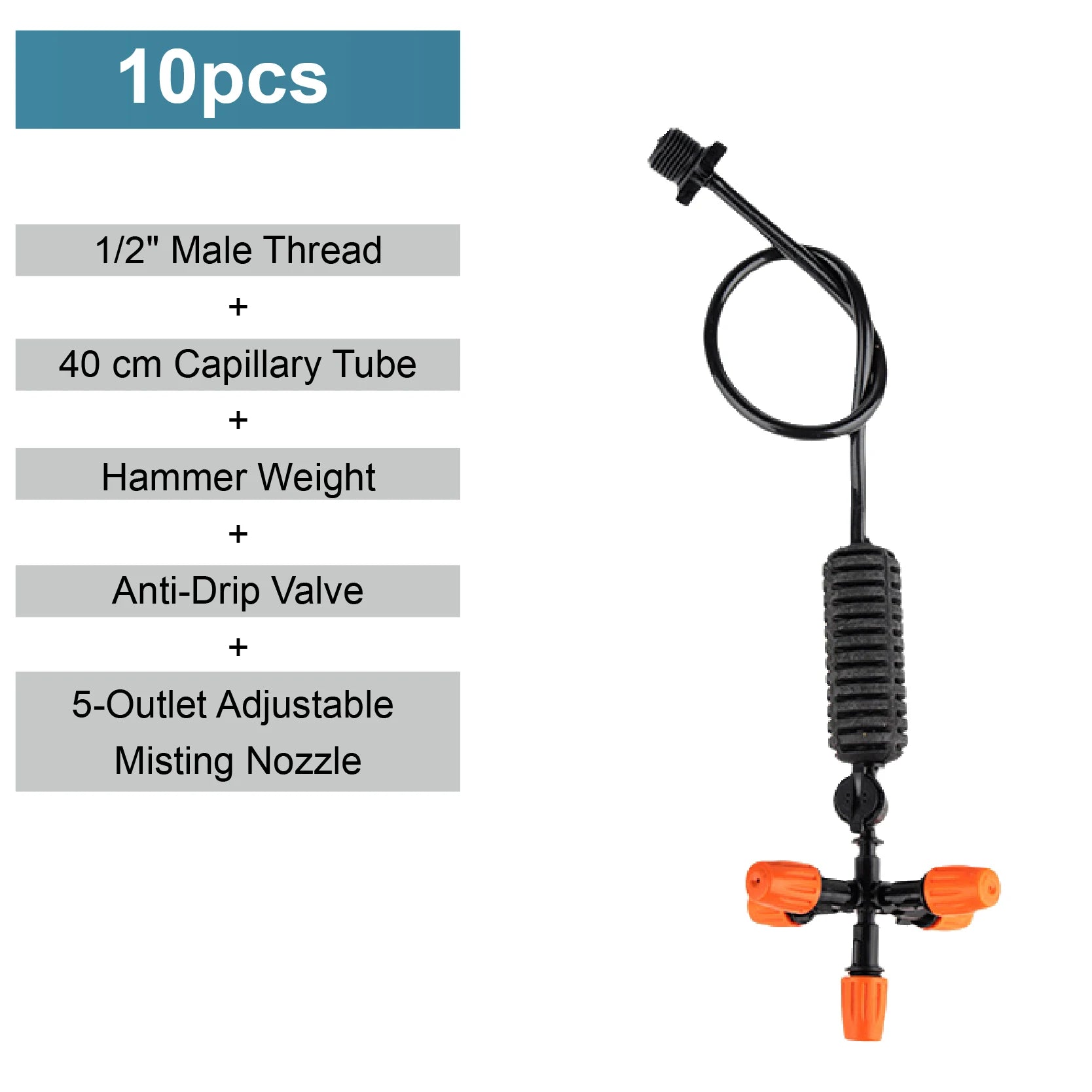 Greenhouse Hanging Mist Sprayer 360° Rotating Irrigation Spray Nozzle Fogging Sprinkler Nozzle for Garden Irrigation