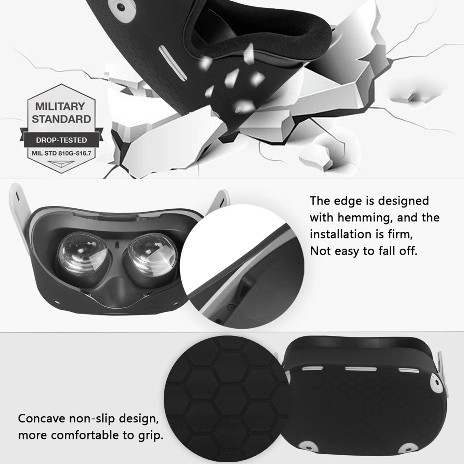 Oculus Quest 2 Silicone Cover Skin - Protective VR Headset Case Tidesmit