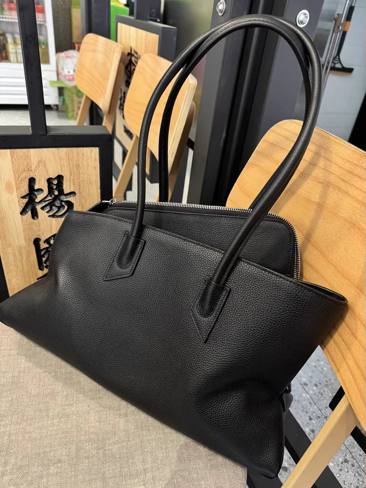 Original Designer Brand Cowhide Single-shoulder Hand-carry Commuter Large-capacity Underarm Tote Bags for Women