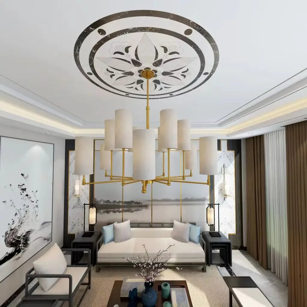 Ceiling light fixture decor wall sticker self-adhesive wallpaper light pool pvc round sticker ceiling decor mosaic