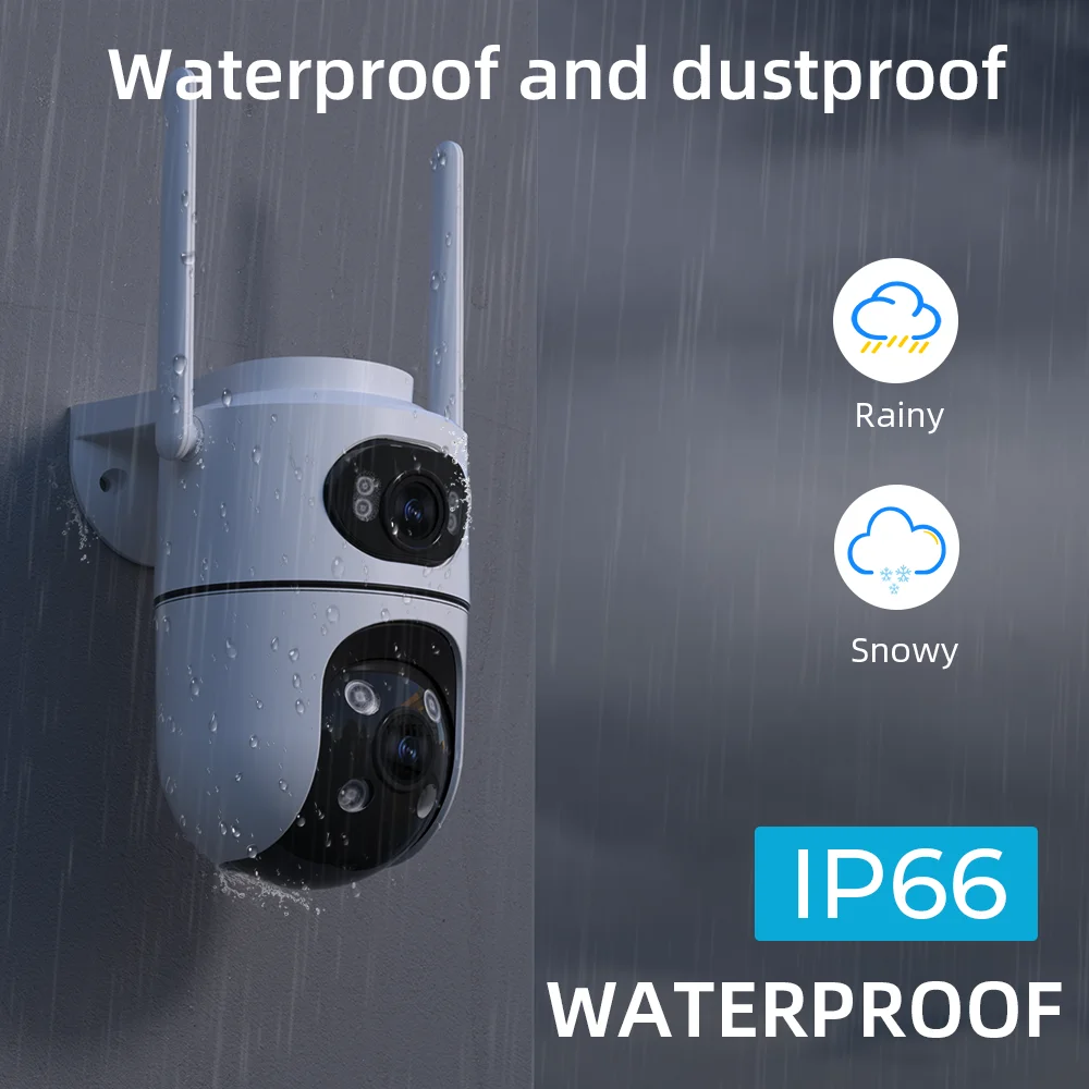 TreGear 8MP 4K PTZ Wifi Camera with Dual Lens Dual Screens AI Human Detection Wireless Outdoor CCTV Security IP Camera ICSEE App