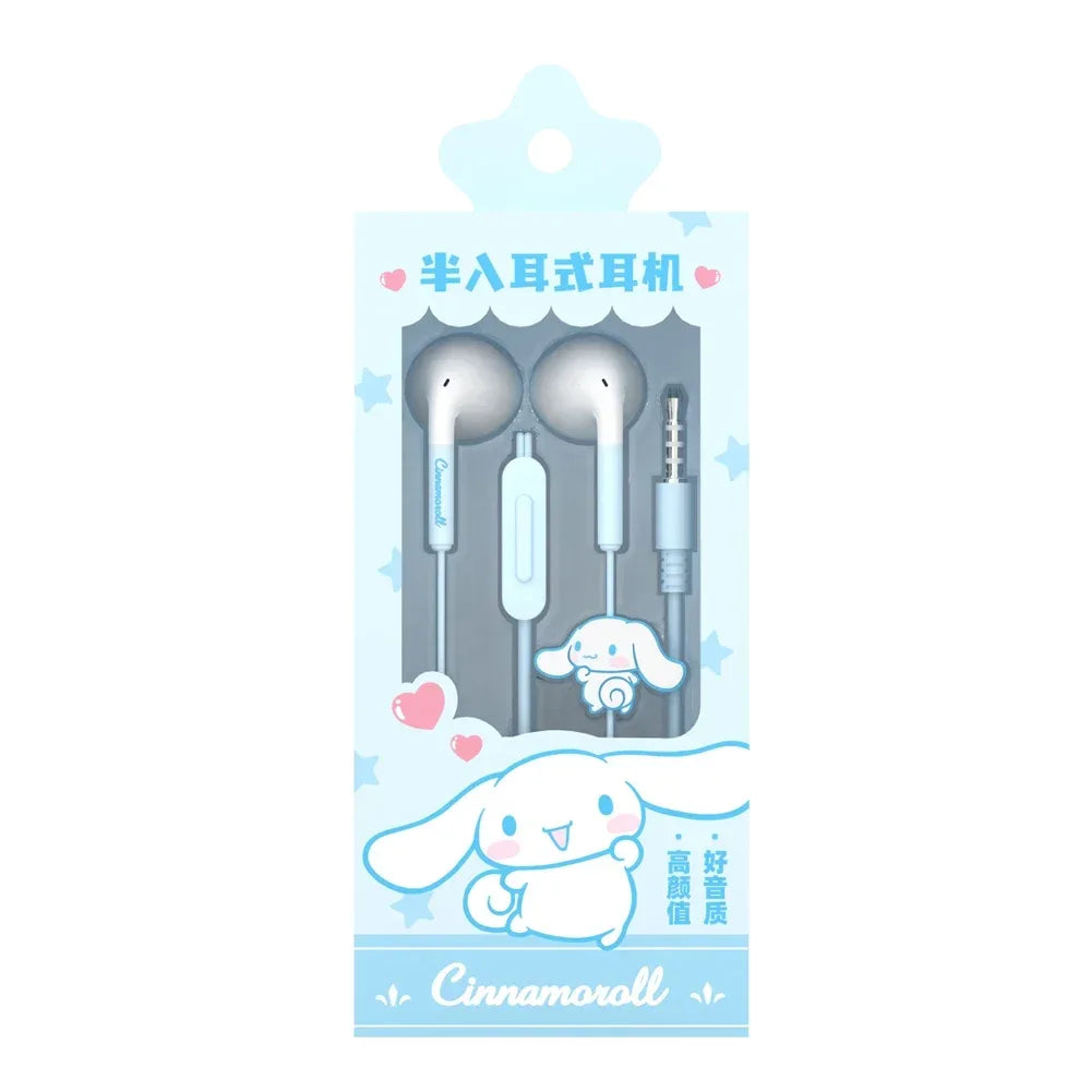 Sanrio Wired Earbuds Noise Isolating Audio Buds by Tidesmit - 4 Styles Cinnamoroll Tidesmit