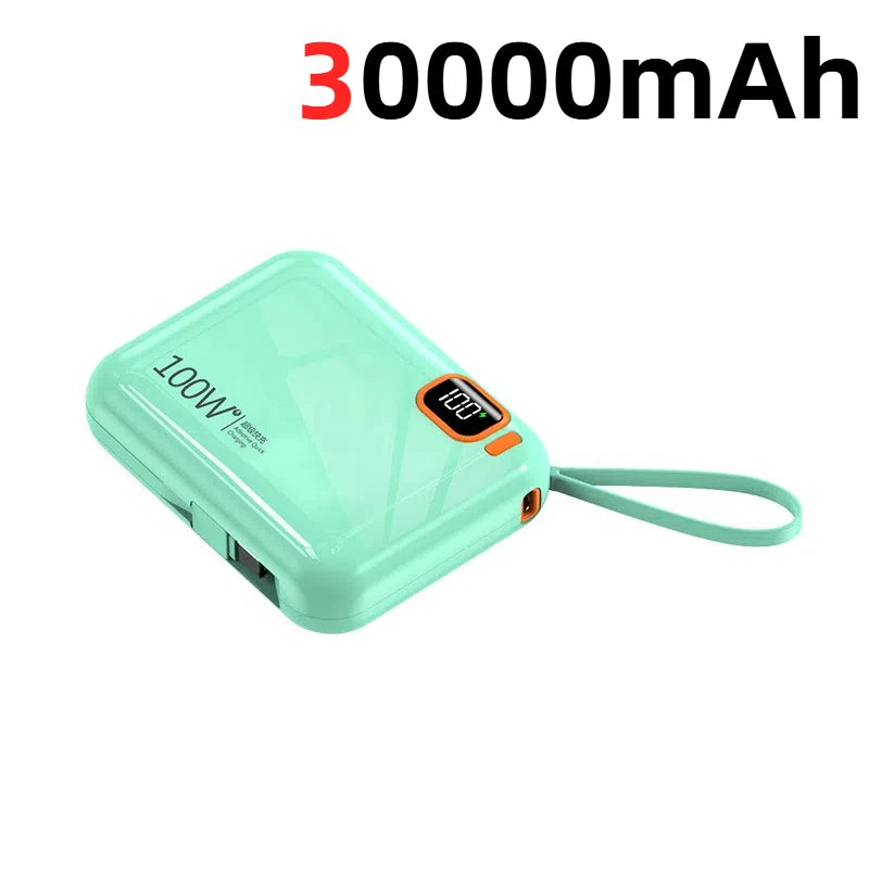 Tidesmit 50000mAh Fast Charging Power Bank with Detachable Cable green 30000mAh Tidesmit