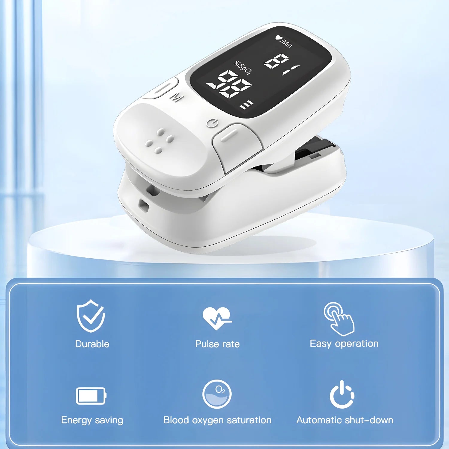 Portable Finger Pulse Oximeter Medical Mini Blood Oxygen Saturation Heart Rate Health Care Digital Oximeter for Home Adult Child