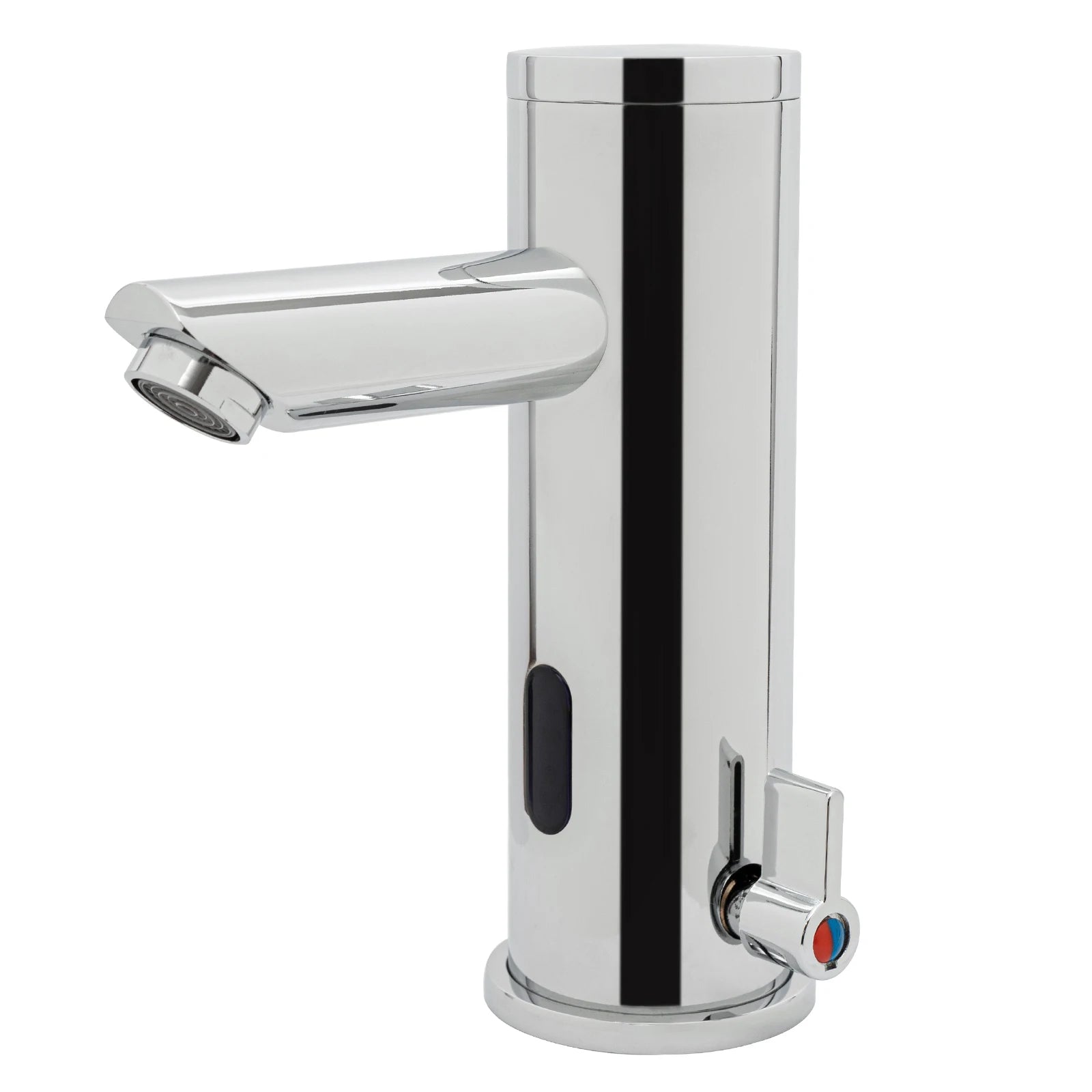 Compact Hot Cold Touchless Sensor Faucet, 304 Stainless Steel Automatic Infrared Sensor Tap, DC 6V Power Supply, Water Temperature Range 0–55°C , for Bathroom Sink, Hotel, Hospital, Office