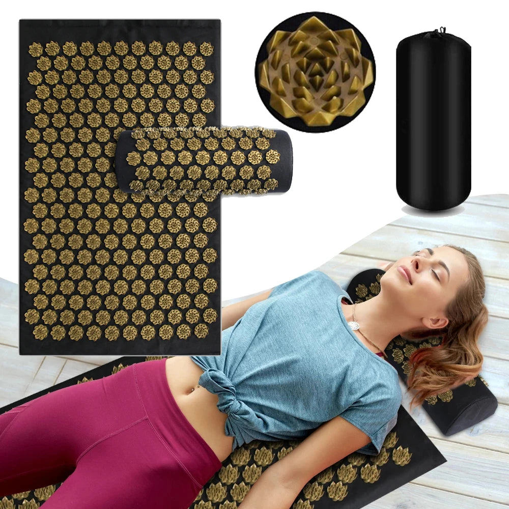 Acupressure Mat and Pillow Set for Muscle Relief - Tidesmit Back Massage Instrument Tidesmit