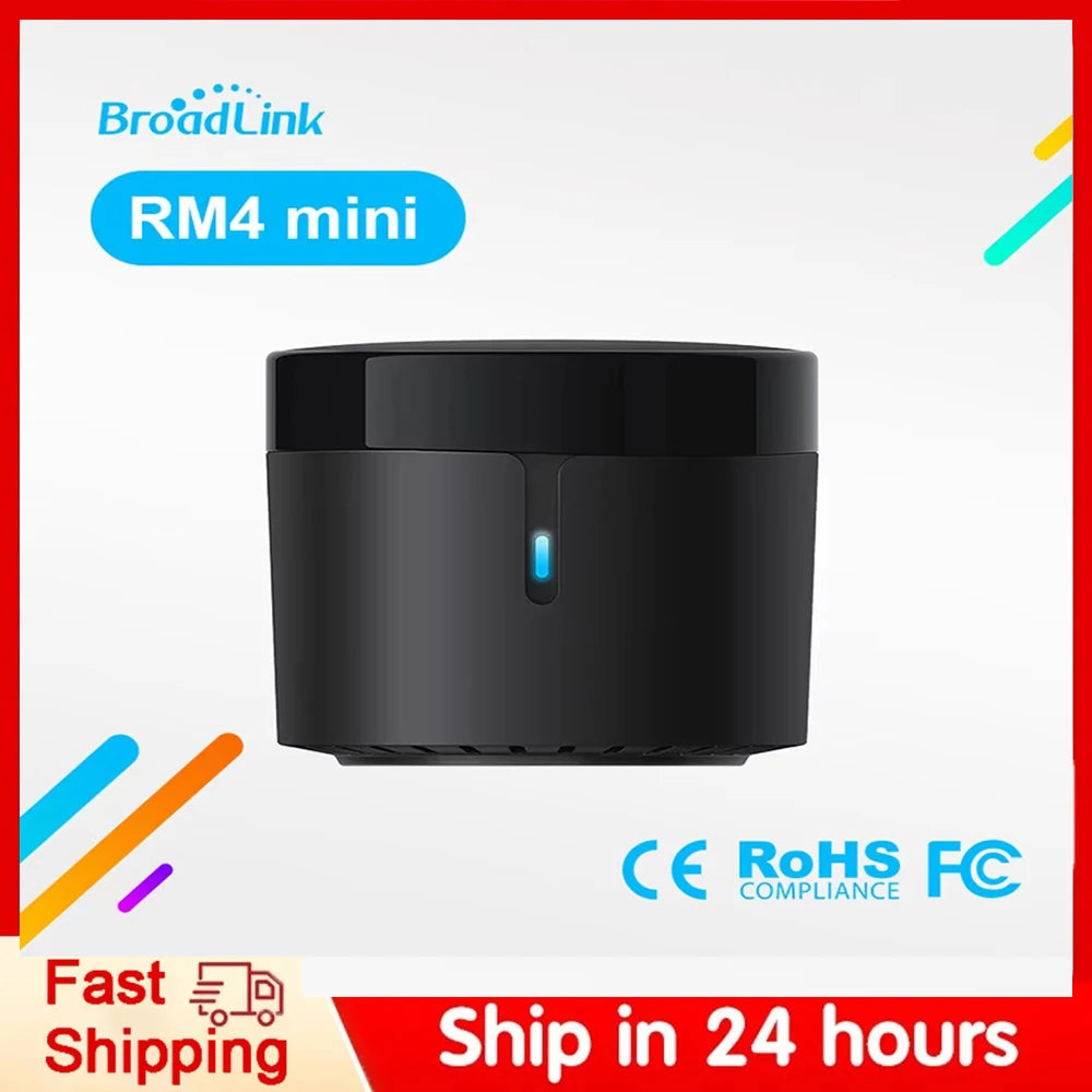 Broadlink Rm4 Mini Smart Remote Control Infrared Universal IR Audio Video Smart Home Work with Google Home Alexa